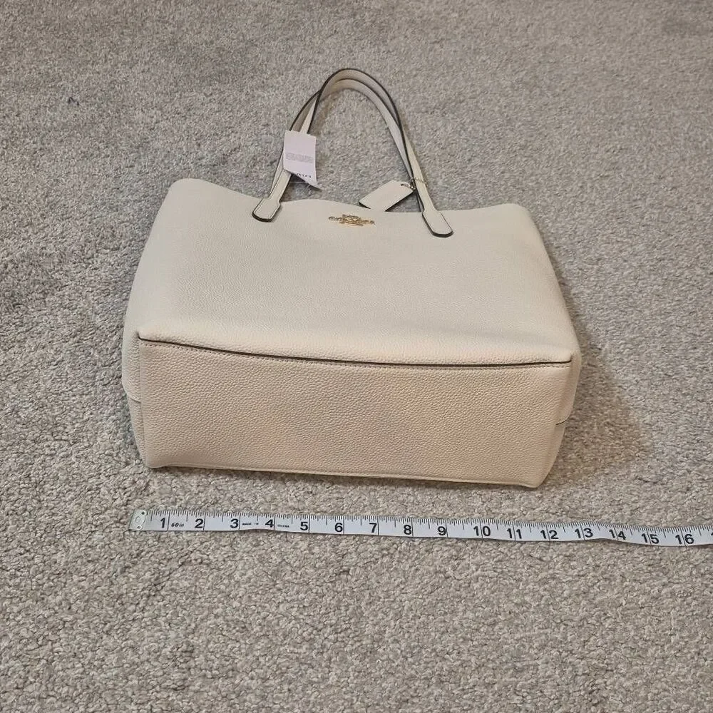 NWT Coach Leather Chalk Thea Tote Bag